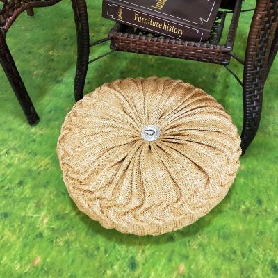 China eco-friendly 4.5grade color fastness material woven round pumpkin cushions for outdoor furniture floor cushion bohemian covers for sale