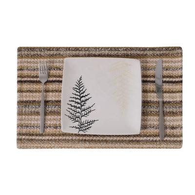 China New Next Stripe Dining Table Modern Waterproof Place Mat Customized Boho Christmas Handmade Place Mat for sale