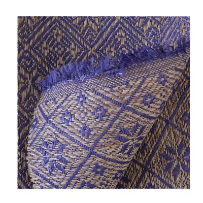 China 4.5grade color fastness (washing and crocking) pp environmental friendly woven fabric, pp raffia jacquard polyester fabric for paper raffia beach bags for sale