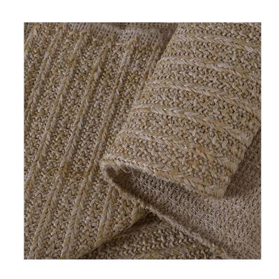 China Natural Straw Woven Fabric Home Textile 4.5grade Color Fastness Faux Raffia Fabrics (washing and crocking) for pillow and cushion bag raffia paper for sale