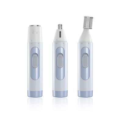 China High Quality Hotel Skin Safe Face Hair Eyebrow Nose And Ear Trimmer 3 IN 1 Epilator Kit Face Hair Removal For Christmas Gifts for sale