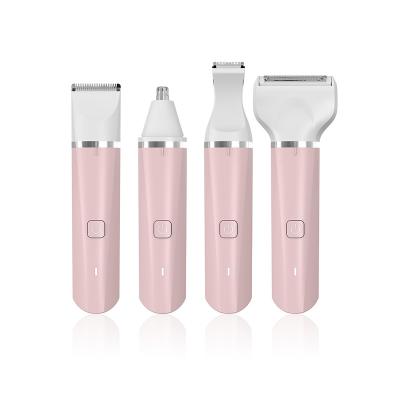 China Hotel Manufacturer OEM Body Hair Trimmer Home Use Lady Portable Electric Epilator Hair Removal 4 in 1 Grooming Kit for Women for sale