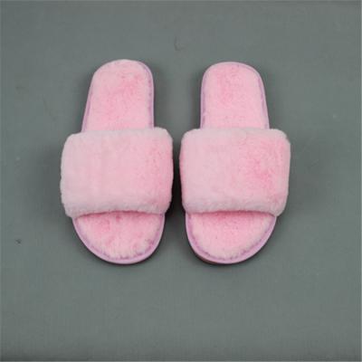 China Wholesale Custom Fashion Trend Lady Faux Fur Slide Flat Sandal for sale