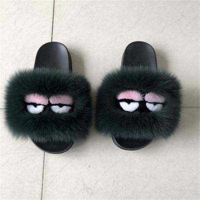 China Wholesale Custom Fashion Trend Real Color Fur Slippers Monster Sandals for sale