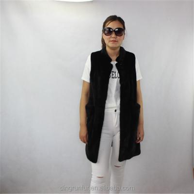 China Real Lifelike High Quality Viable Mink Fur Vest Nature Fur Vest for sale