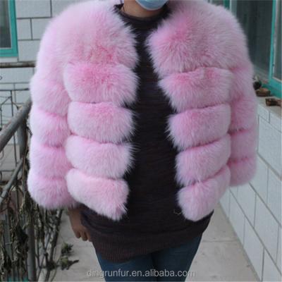 China Sustainable Sustainable Ladies Fashion Natural Short Fur Jacket Real Fox Fur Coat Winter Fashion for sale