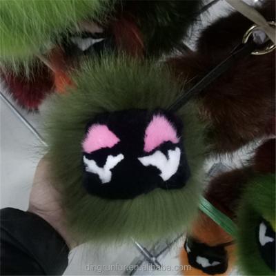 China Monster Shape Monster Shape China Supplier Monster Shape Real Raccoon Fur Key Chain Charm for sale