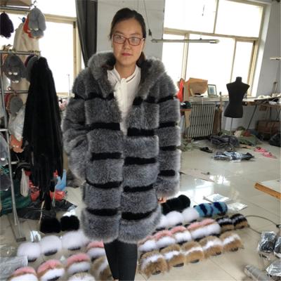 China New Design Anti-Shrink Faux Fox Fur Coat Anti-Shrink Artificial Faux Fur Jacket for sale