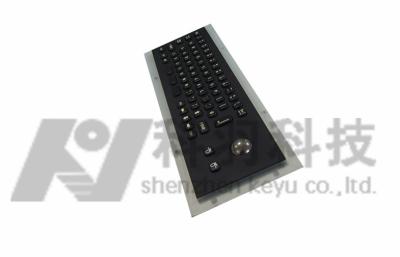 China Vandal Proof Black Metal Keyboard With 25mm Optical Trackball , Small Sized for sale