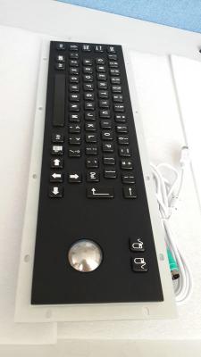 China CE , FCC Black Metal Keyboards With Trackball Waterproof IP 65 For Banking for sale