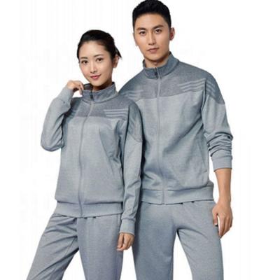 China Factory News Gray Unisex Tracksuits M-4XL Long Sleeves Antibacterial Sportswear Training And Jogging Wear For Gym Retailer for sale