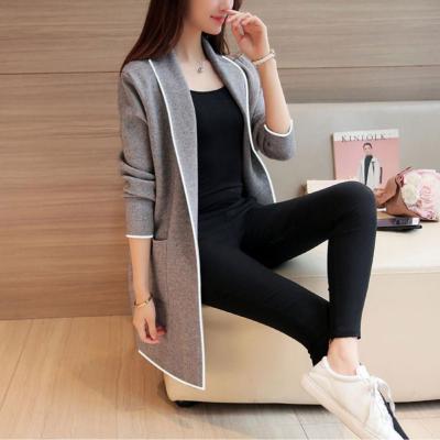 China Breathable Women's Long Mid Length Cardigan Polyester And Cotton Style Knitted 2021 for sale