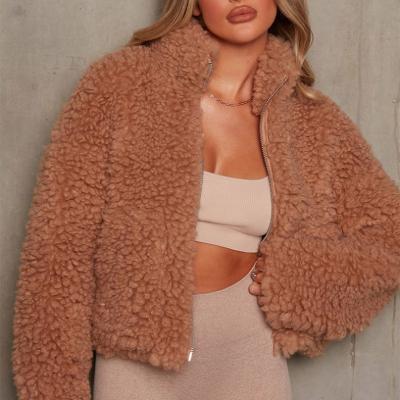 China Wholesale Leisure Sustainable Plush Winter Autumn Winter Sherpa Warm Fluffy Fuzzy Teddy Jacket For Women Cardigan for sale