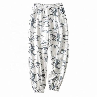 China Viable Fashion Ink Painting Print Sports Casual Stylish Women High Waist Trousers Loose Sweatpants for sale