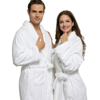 China QUICK DRY Soft 100% Cotton Terry Bathrobe Hotel Shawl Collar Bathrobe for sale