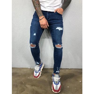 China Other blue ripped jeans fasion cheap skinny pants for mens jeans mens fashion 3d outdoor black sample customize production for sale