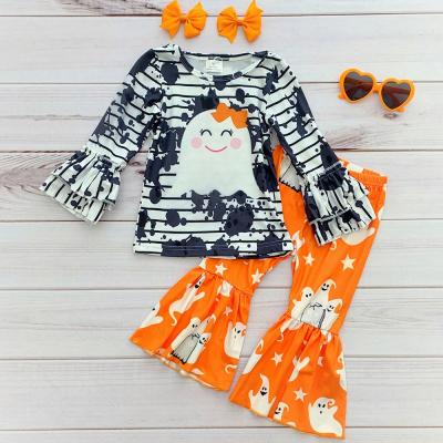 China 2021Latest girls anti-static equipments boutique wholesale kids fall apparel kids halloween pumpkin thanksgiving clothes NO MOQ for sale