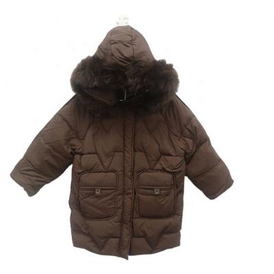 China 2021Winter Children's Outerwear Waterproof and Coat Big Wool Collar Boy's Cotton-Padded Bottom and Parkas Kid Jacket Baby Kids Warm Coat for sale