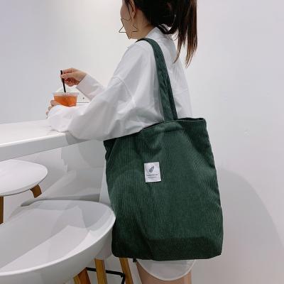 China Hot Handled New Design Corduroy Tote Bag Corduroy Shoulder Tote Bag Fashion Women Handbags Private Label Shoulder for sale