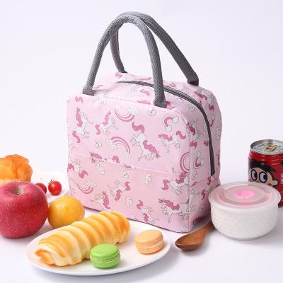 China Fashion Cute Cartoon Kids Lunch Bag For School Logo Insulated Oxford Cloth Aluminum Foil Custom Reusable Delivery Bag Cooler Bag For Kid for sale