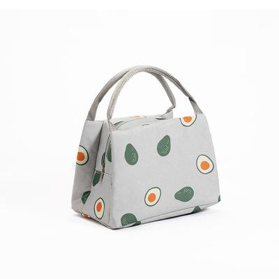 China High Quality Pattern Aluminum Foil Canvas Insulation Cute Thick Outdoor Lunch Bag Portable Handbag for sale