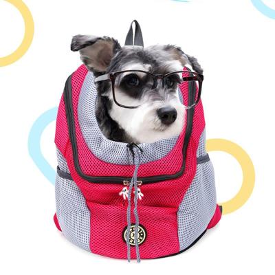 China Portable Dog Travel Cats Carrier Breathable Outdoor Double Shoulder Bag For Woman Pet Foldable Carrier Backpack for sale