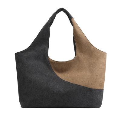 China Other Bags Women Handbags Ladies Shoulder Spliced ​​Large Handbag Tote Canvas Bag for sale