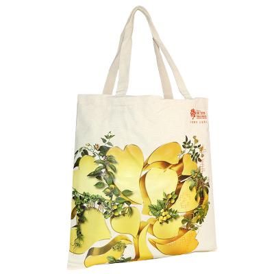 China Factory supply processed unique design handled custom logo printed eco tote heat transfer canvas shopping bag for sale