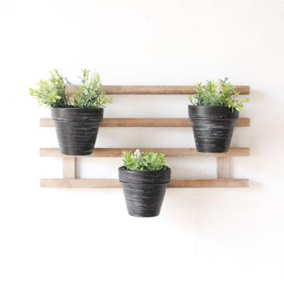 China Hot Selling CLASSIC 3 PC Wooden Hanging Wall Shelf Flower Pots For Garden Decoration for sale