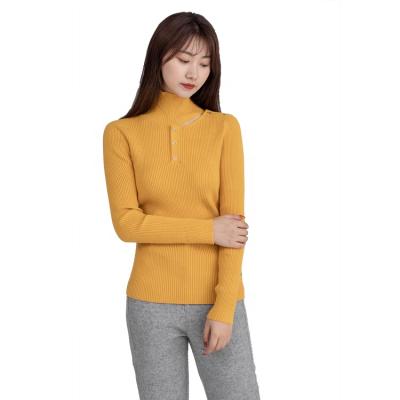 China Women's Winter Pullover Anti-wrinkle Casual High Neck Long Sleeve Texture Slim Knitted Sweater Custom Made Sweater for sale