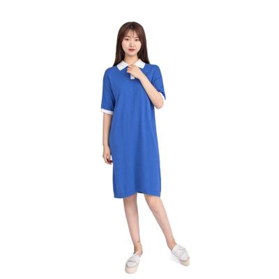 China The new autumn and winter knitwear anti-static customization, academy style short sleeve knitted sweater, women's slim dress for sale