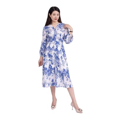 China Highest Quality Customized Size Anti-static Women's Long Sleeve Long Skirt Ladies Casual Dress for sale