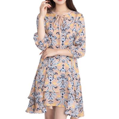 China Fashion Women's Elegant Dress Women's Anti-static Flower Summer Casual Dress Prom Dress for sale