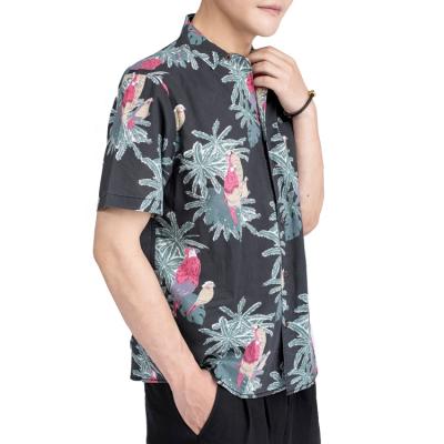 China Summer Men's Casual Anti-pilling Shirt Fashion Cotton Printed Hawaiian Shirt T-shirt Short Sleeve Shirt OEM for sale