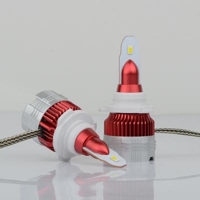 China mini LED auto headlight bulbs all in one design MI2 H7 H4 9005 880 H11 48W imported chips fans 0.9mm space smart light headlight for sale