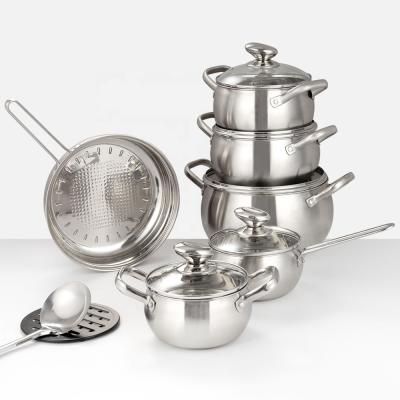 China Wholesale Professional Hotel Stainless Steel Cookware China Cookware Utensils Kitchen Tableware Set Viable Manufacturers for sale