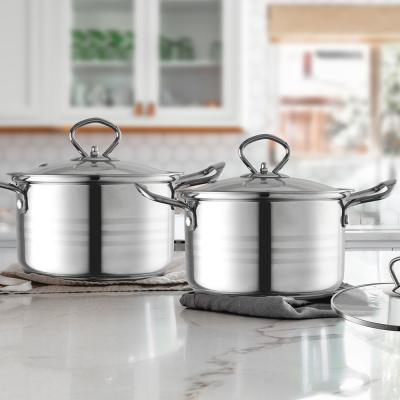 China Wholesale High Quality Durable Kitchen Stainless Steel Pot Viable For Cooking Cookware Set for sale