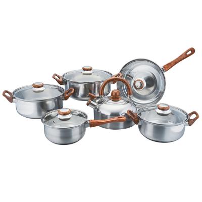 China Viable Wholesale High Quality Kitchenware Sauce Pans Round Stainless Steel Pot Set Non-Stick Cookware Set Cooking for sale