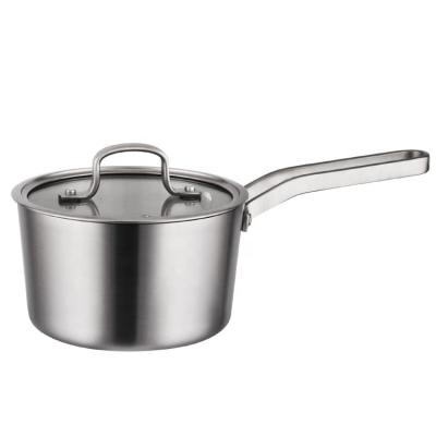 China Factory price sustainable stainless steel induction bottom stainless steel frying pan korean sauce pan set for restaurant and hotel for sale