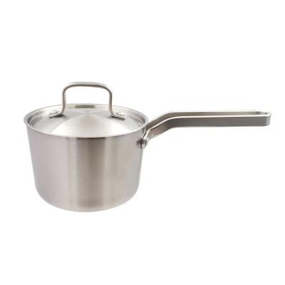 China Sustainable Milk and Soup Pot Cookware Triple Layers Stainless Steel and Aluminum with Lid for Home Kitchen Hotel Restaurant Supplies for sale