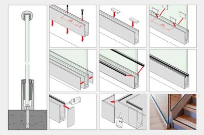 China Modern Safety Tempered Glass Patio Stainless Steel Glass Fence Frameless Glass Balustrade for sale