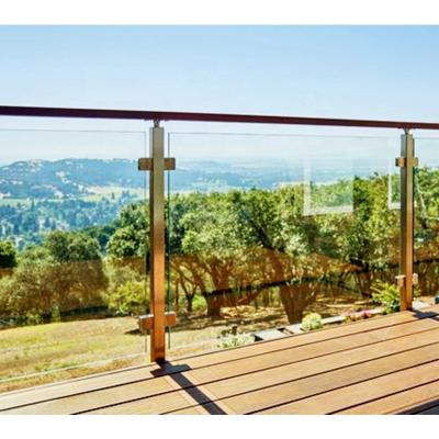 China Modern Style Stainless Steel Glass Railing Balustrade Modern Glass Fence Glass Railings for sale