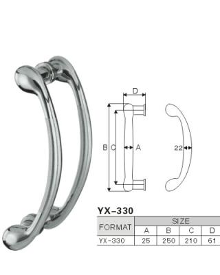 China Latest Modern Hot Selling Half Round Shape/C Style Double Sided Door Pull Handle for sale