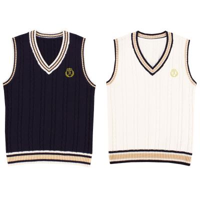 China Fashionable Anti-wrinkle boys and girls college style British school uniform teen sleeveless vest for sale