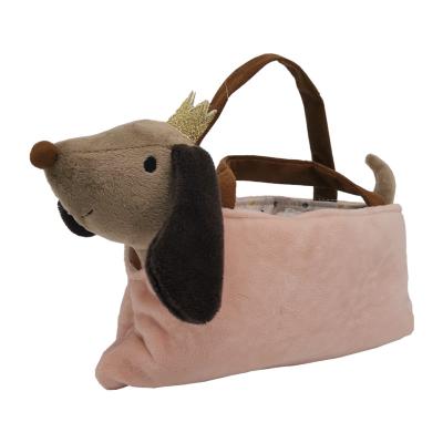 China High Quality Soft and Cute Super Soft Professional Handbags Toy For Kids 2022 Christmas Pet Stuffed Plush Dog Plush Handbags for sale