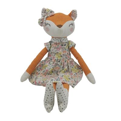 China Small Soft Wholesale Bulk Flower Printed Dress Plush Ballerina Fox Toy for sale