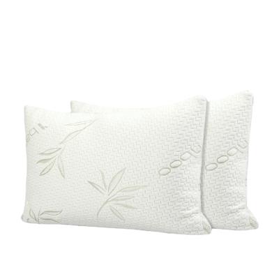 China Anti-Apnea Home Sleep Blanket Green Bamboo Neck Support Shredded Memory Foam Pillow for sale