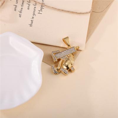 China Trendy Hiphop Hiphop Fashion Jewelry Iced Out Stainless Steel 18k Gold Plated Gun To Shape Creative Pendant for sale