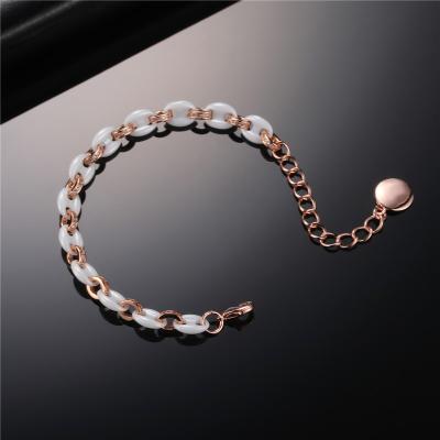 China Trendy Hiphop Fashion Trendy Jewelry Iced Out 7mm Stainless Steel Bead Bracelets Chains Ceramic Bracelets for sale