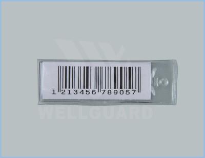 China Custom EAS Soft RF Hard Tag , Barcode Security Labels AM 58KHz For Garment for sale